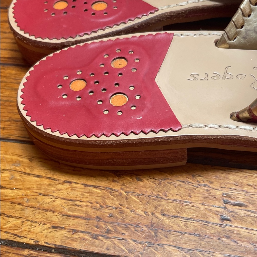 Jack Rogers Women's Red and Tan Sandals - Picture 7 of 12